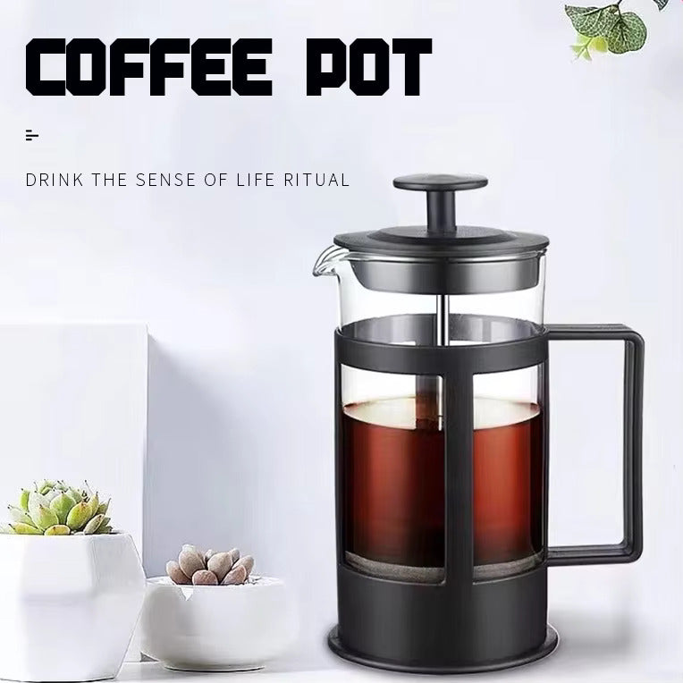 Heat-Resistant Glass French Press Coffee Maker - Coffee and Tea Infuser with Filtration