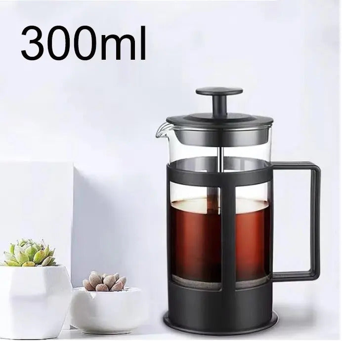 Heat-Resistant Glass French Press Coffee Maker - Coffee and Tea Infuser with Filtration